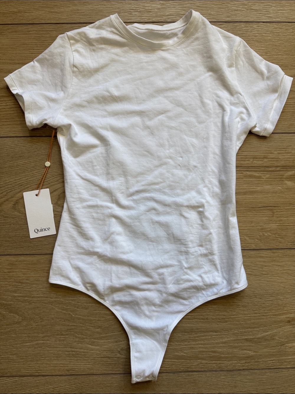 NWT Quince Stretch Cotton Jersey Short Sleeve Bodysuit